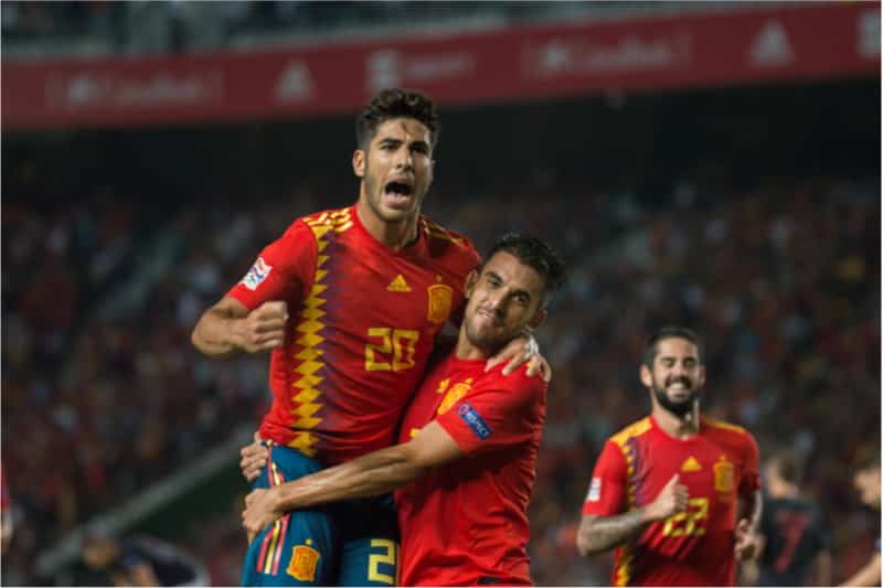 Der Spanier Marco Asensio ist einer der Stars der spanischen Nationalmannschaft - hier bei der Fußball WM 2018. (Photo: Shutterstock)