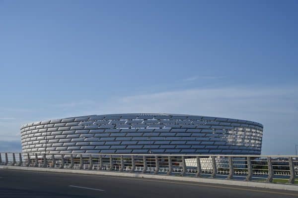Ein Bild vom 27. Mai 2019 zeigt das Olympiastadion in Baku zwei Tage vor dem UEFA-Europa-League-Finale zwischen Arsenal und Chelsea in Baku. (Foto von Ozan KOSE / AFP)