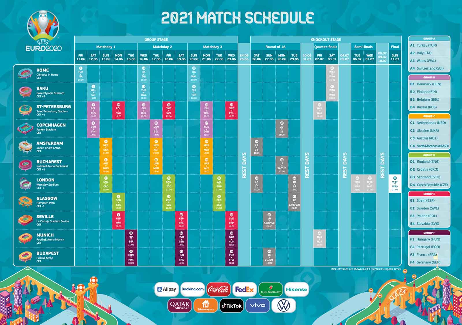 Fussball Em 2020 2021 Spielplan Pdf Zum Ausdrucken Fussball Em 2020