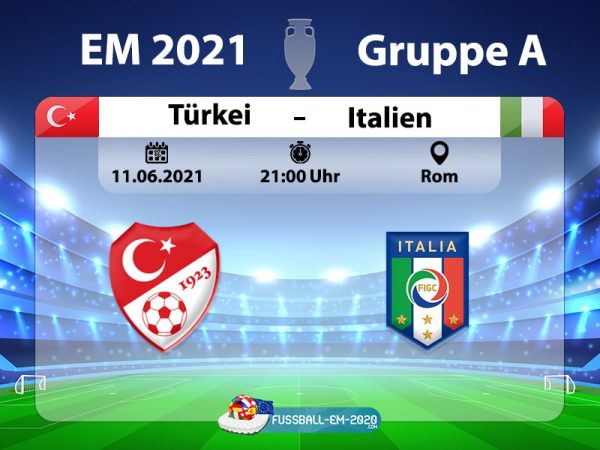 Das EM 2021 Eröffnungsspiel zwischen der Türkei und Italien am 11.6.2021