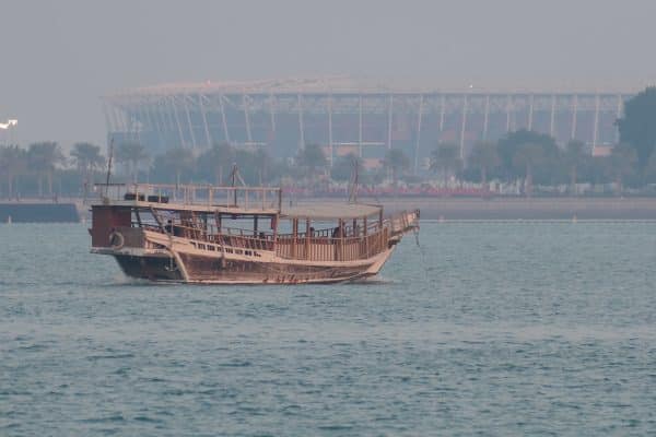 Das 974 Stadion in Katar - direkt am Hafen von Doha gelegen.